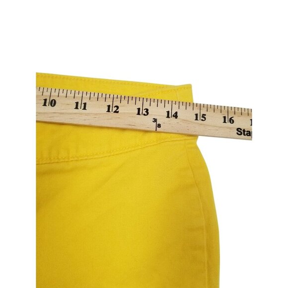 Monroe & Main Womens Yellow Cropped Pants Size 8‎ High Waisted - Picture 7 of 10